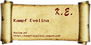 Kampf Evelina névjegykártya